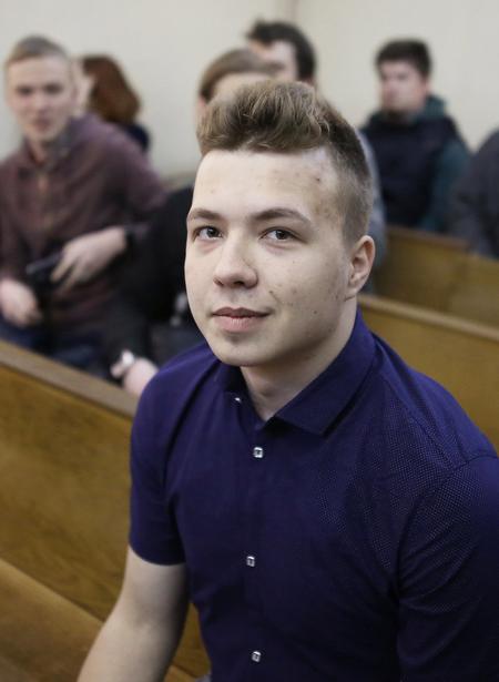 Den hviderussiske oppositionsaktivist Roman Protasevitj var om bord på flyet og blev anholdt af hviderussisk politi. Han sagde forinden til sine medpassagerer, at han risikerer dødsstraf. (Arkivfoto) Foto: Stringer/Ritzau Scanpix