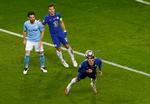 Indskiftede Andreas Christensen gjorde comeback efter tre ugers pause, da han blev skiftet ind i første halvleg. Foto: Susana Vera/Ritzau Scanpix
