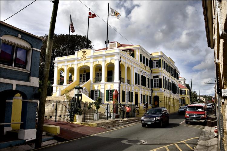 Den forhenværende guvernørbygning i Christiansted på St. Croix. Foto: Steen Wrem/POLFOTO