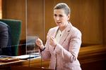 Statsminister Mette Frederiksen holder tale ved afslutningsdebatten i Folketinget. Foto: Jens Dresling/POLFOTO