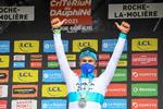Den kasakhiske mester Alexey Lutsenko blev en overraskende vinder af enkeltstarten i Critérium du Dauphiné.
 Foto: Alain Jocard/Ritzau Scanpix