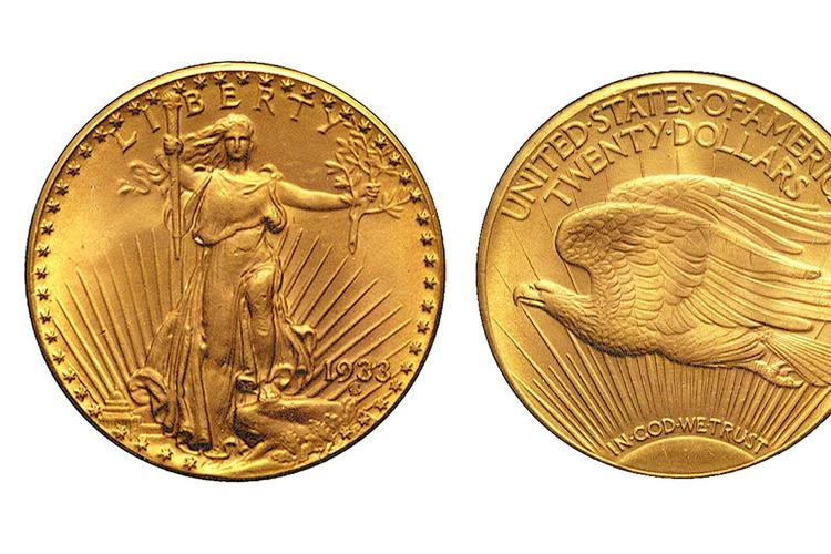 Mønten har et billede af Frihedsgudinden på den ene side og et billede af en hvidhovedet havørn på den anden.  Foto: US Mint/Ritzau Scanpix