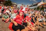Danmarks kampe kan følges på storskærme, der opstilles mange steder i landet.  Foto: Henning Hjorth