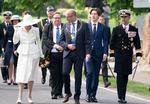 Dronningen, kronprinsen og prins Christian fotograferet tidligere i dag.  Foto: Henning Bagger/Ritzau Scanpix