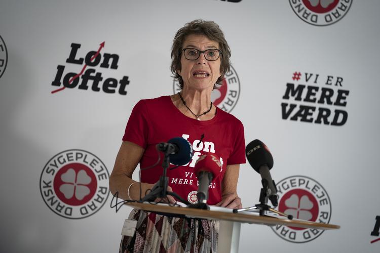 »Det store nej viser endnu tydeligere, at der er brug for nogle grundlæggende ændringer i lønstrukturerne«, siger Grethe Christensen, fmd for Sygeplejerskerne (arkivfoto)   Foto: Emil Helms/Ritzau Scanpix