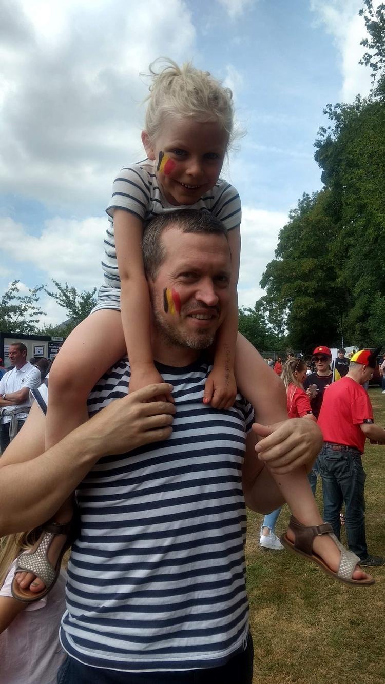 Billede fra en storskærmsvisning under VM i 2018. 