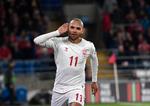 Danmarks seneste mål mod Wales scorede Martin Braithwaite i 2018, men Gareth Bale reducerede kort efter til resultatet 2-1 og er således den seneste målscorer i landskampe mellem Wales og Danmark. Foto: Lars Poulsen/Ekstra Bladet