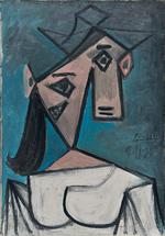 Picasso-maleriet er fra 1939, og det måler 56 cm X 40 cm. Foto: Holger Bennewitz/Ritzau Scanpix