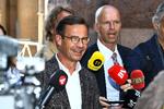 Moderaternes leder, Ulf Kristersson, ankommer til Riksdagen tidligere i dag.  Foto: Tt News Agency/Ritzau Scanpix