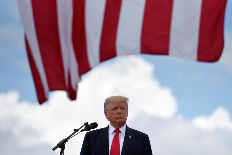 Donald Trump besøgte onsdag den amerikansk-mexicanske grænse, hvor han fordømte indvandringen til USA, som han kalder for ’en katastrofe’. Foto: Callaghan O'hare/Ritzau Scanpix