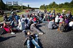     Flygtningestrøm i Danmark.. Motorvej E45. 2015. Foto: Martin Lehmann/POLFOTO