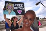Opbakning til Britney Spears foran Lincoln Memorial i Washington, DC. Foto: Kevin Dietsch/Ritzau Scanpix