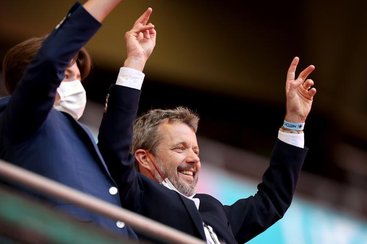 Kronprins Frederik fotograferet på Wembley ved semifinalen ved EM i fodbold mod England. Foto: Finn Frandsen/POLFOTO