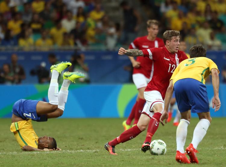 Danmark tabte 4-0 til Brasilien ved OL i 2016, men det var en stor kamp mod stjernerne for Frederik Børsting. Foto: Arrison Marinho/Ritzau Scanpix