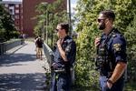 Betjente er på plads efter skyderi i Visättre sydvest for Stockholm. Foto: 2512 Lorentz-allard Robin/aftonb/Ritzau Scanpix