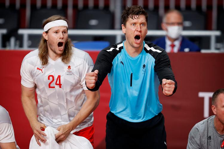 Efter en energiudladning i sejren på 32-27 over Egypten kan Mikkel Hansen og Niklas Landin kan se frem til en fridag ved OL. Foto: Jens Dresling/POLFOTO