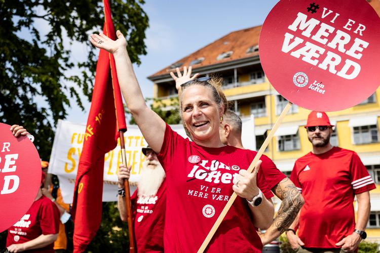 Sygeplejerskernes strejke fortsætter på sjette uge. Endnu er regeringen tavs. Foto: Nanna Navntoft Foto: Nanna Navntoft