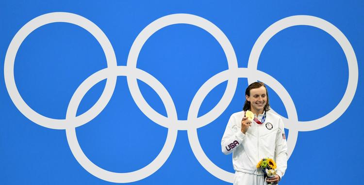  Katie Ledecky bed trætheden i sig, og holdt konkurrenterne bag sig på 800 meteren. Det var hendes andet guld ved legene i Tokyo. Foto: Piroschka Van De Wouw/Ritzau Scanpix