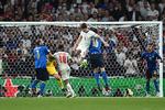     goalchance, header John STONES (ENG), action, duels versus Bryan CRISTANE (ITA). Li: Giorgio CHIELLINI (ITA), Raheem STERLING (ENG). Final, game M51, Italy (ITA) - England (ENG) on 07/11/2021 in London / Wembley Stadium. Soccer Euro 2020 from 11.06.2021-11.07.2021. Photo; Marvin Guengoer / GES / Pool via Sven Simon Fotoagentur GmbH &amp; Co. Press photo KG # Prinzess-Luise-Str. 41 # 45479 M uelheim / R uhr # Tel. 0208/9413250 # Fax. 0208/9413260 # GLS Bank # BLZ 430 609 67 # Account 4030 025 100 # IBAN DE75 4306 0967 4030 0251 00 # BIC GENODEM1GLS # www.svensimon.net. Photo by: Marvin Guengoer / GES/picture-alliance/dpa/AP Images   Foto: Marvin Guengoer / Ges/Ritzau Scanpix