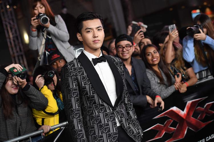 Kris Wu ses her til en filmpremiere. Foto: Angela Weiss/Ritzau Scanpix