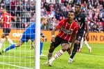 Den lynhurtige PSV-spiller Cody Gapko har scoret til 3-0 for hollænderne mod FC Midtjylland i kvalifikationskampen til Champions League tirsdag aften i Eindhoven.  Foto: via www.imago-images.de/Ritzau Scanpix