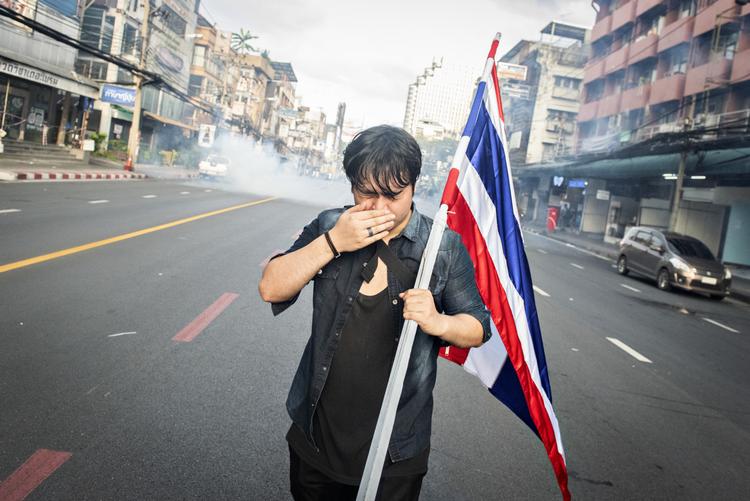 Demonstranterne, der var på gaden lørdag, ønsker demokrati og mener, at den nuværende militærregering har fået landet til at kollapse. Foto: Claus Blok Thomsen