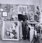 Tove Jansson i sit atelier i Helsingfors. Kæresten Tuulikki Pietilä fik et atelier i samme bygning, og via loftsgangen kunne de besøge hinanden.  Foto: ©Lehtikuva / Loppinen, Reino/LEHTIKUVA