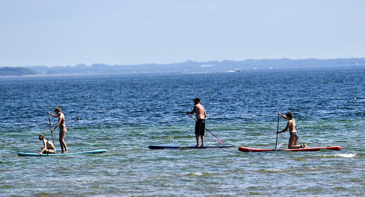 Kystlivreddere mærker, at der de senere år er kommet flere danskere på vandet. Eksempelvis på paddleboards. Foto: Ernst van Norde