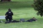 WASHINGTON, DC - AUGUST 19: A police sniper team remains in position near the Library of Congress on Capitol Hill August 19, 2021 in Washington, DC. A man drove a pickup truck onto the sidewalk outside the Library this morning telling police officers that he had a bomb. Authorities have evacuated the surrounding areas and going through negotiation with the suspect. Win McNamee/Getty Images/AFP == FOR NEWSPAPERS, INTERNET, TELCOS &amp; TELEVISION USE ONLY == Foto: Win Mcnamee/Ritzau Scanpix