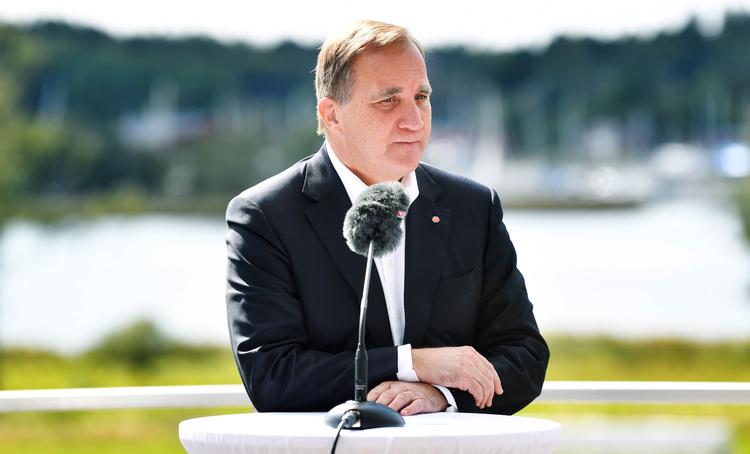 Stefan Löfven holdt søndag formiddag sin sommertale på Runö og sagde, at han til november stopper som leder af partiet og statsminister. Samme sted holdt han i sin tid sin første eksterne tale om nyvalgt partiformand i 2013. Foto: 10060 Henrik Montgomery/tt/Ritzau Scanpix