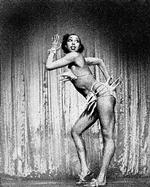 Josephine Baker under en optræden i New York i 1936. Foto: /Jyllands Posten