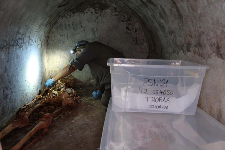 Pompeji, der ligger lidt sydøst for Napoli, blev med sine 13.000 indbyggere begravet, efter at Vesuv gik i udbrud i år 79. Foto: Parco Archeologico Pompei/Ritzau Scanpix