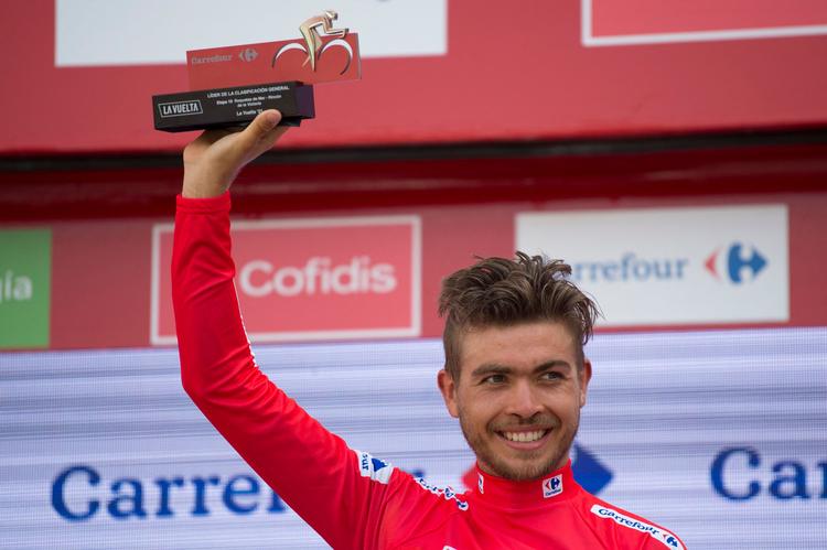 Nordmanden Odd Christian Eiking er den ny indehaver af den røde førertrøje i Vuelta a España.
 Foto: Jorge Guerrero/Ritzau Scanpix