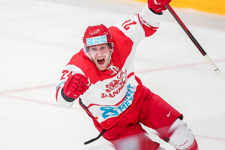 Nikolaj Ehlers var landsholdets helt store profil under OL-kvalifikationen, hvor han stod for fem af Danmarks 17 scoringer. Foto: Beate Oma Dahle/Ritzau Scanpix