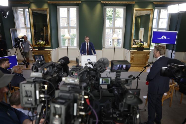 Finansminister Nicolai Wammen (S) har på et pressemøde præsenteret regeringens forslag til finanslov. Foto: Thomas Borberg