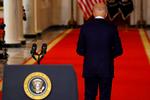 Præsident Joe Biden vendte nærmest ryggen til USA's hidtidige syn på krigen mod terror, da han tirsdag aften holdt tale om tilbagetrækningen fra Afghanistan, mener ekspert i præsidenttaler Mark Herron. Foto: Carlos Barria/Ritzau Scanpix