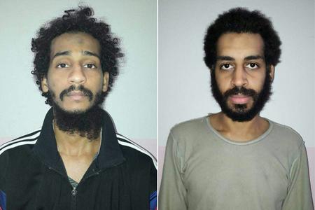 El Shafee el-Sheikh (tv.) og Alexanda Kotey da de blev fanget i Syrien i 2018. Foto: Handout/Ritzau Scanpix