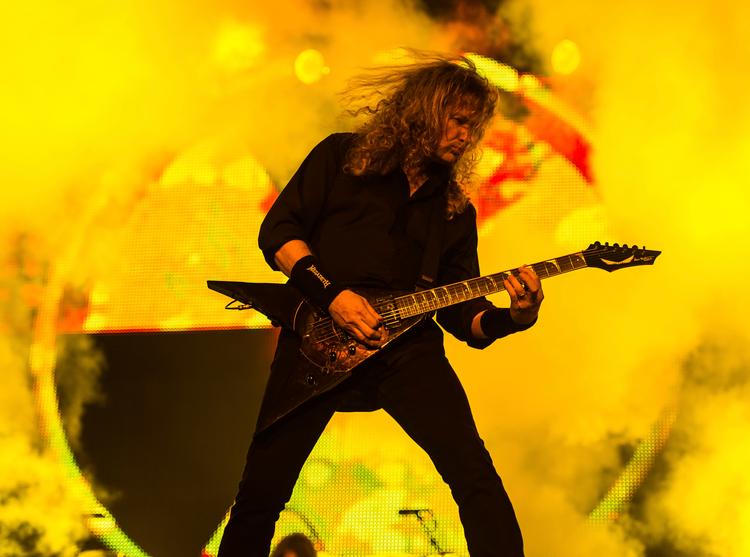 Trods problemer med misbrug og sygdom er David Mustaine og Megadeth altid garanter for formidable koncerter.  Foto: Christophe Gateau/Ritzau Scanpix