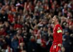 Jordan Henderson sagde efter kampen, at han ikke er sikker på, at Liverpool er helt på sit tidligere topniveau endnu, men anføreren, der blev matchvinder, understregede, at holdet er godt på vej.   Foto: Phil Noble/Ritzau Scanpix