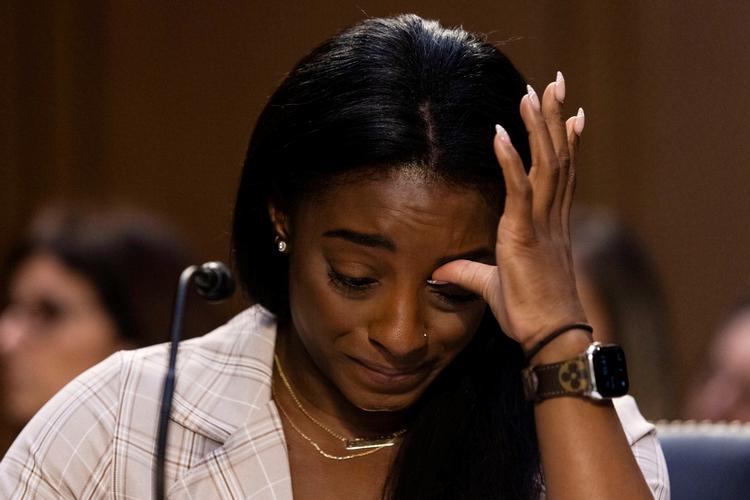 Den olympiske gymnast Simone Biles er vred over, at både FBI, det  amerikanske forbund for gymnaster og den olympiske komité har svigtet hende og hendes lidelsesfæller. Foto: Pool/Ritzau Scanpix