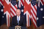 USA's præsident Joe Biden præsenterer et nyt militært partnerskab med Storbritannien og Australien i Det Hvide Hus onsdag 15. september.   Foto: Win Mcnamee/Ritzau Scanpix