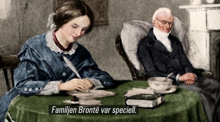 En dokumentar fra svensk fjernsyn fortalte om kærlighedens litterære og filmiske kronikører, blandt andet familien Brontë.  Foto: Skærmbillede fra udsendelsen. 