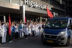 Flere sygeplejesker har strejket, selv om konflikten formelt set er afsluttet. Her er det på Rigshospitalet i København. Nu har en gruppe sosu'er i Silkeborg besluttet at følge trop i sympati. Foto: Marcus Emil Christensen