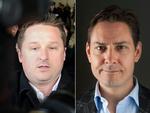 Forretningsmanden Michael Spavor (tv.) og tidligere diplomat Michael Kovrig ankom lørdag til Canada efter at have siddet fængslet i Kina i over 1.000 dage. Det sker i noget, der ligner en byttehandel, hvor Huaweis finanschef, Meng Wanzhou, er blevet sendt retur til Kina. Foto: Wang Zhao, Julie David De Lossy/Ritzau Scanpix