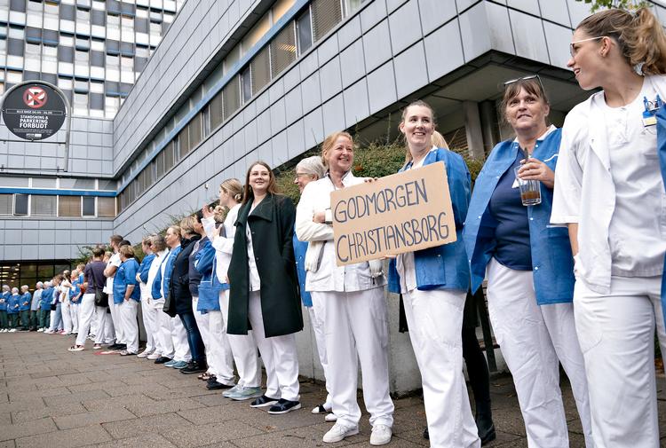 Sygeplejestrejke på Aalborg Universitetshospital 16. september 2021. Foto: Henning Bagger/Ritzau Scanpix