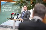 Klimaminister Dan Jørgensen præsenterer regeringens køreplan for realiseringen af 70 pct.-målet, herunder den nye 2025-deadline og dertilhørende politiske indsatser.   Foto: Ida Marie Odgaard/Ritzau Scanpix