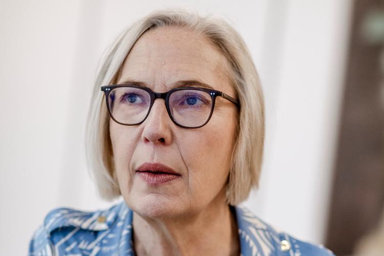 Generaldirektør Maria Rørbye Rønn fra DR har i dag præsenteret den nye store digitale plan for medarbejderne i DR Byen.   Foto: Miriam Dalsgaard