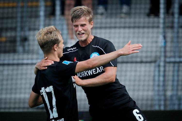 27. juni 2020 spillede dengang 26-årige Frederik Møller (th.) sin sidste Superligakamp for Silkeborg.
 Foto: Jens Dresling