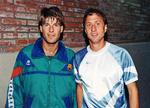 Fra dengang, da Michael Laudrup (til venstre) og cheftræner Johan Cruyff (1947-2016) udgjorde en dynamisk og kreative duo i FC Barcelona i 1990erne. Foto: Thomas Wilmann