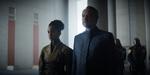 Jared Harris og Lou Llobell spiller rollerne som matematikeren Hari Sheldon og hans brillante proselyt Gaal Dornick.  Foto: Apple TV +